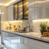 Tủ bếp hiện đại kết hợp đèn chiếu sáng 1
